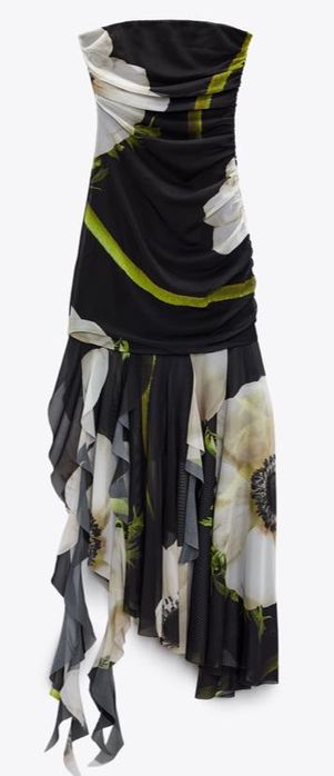 Zara asymetryczna sukienka w kwiaty NOWA rozmiar S