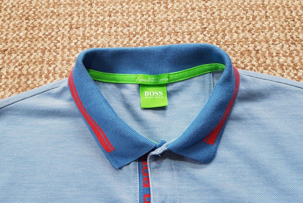 HUGO BOSS поло футболка slim fit оригінал S блакитна