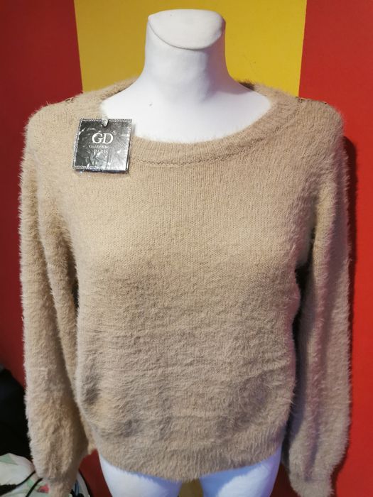 Sweterek sweter koronka alpaka Golden Days Paris