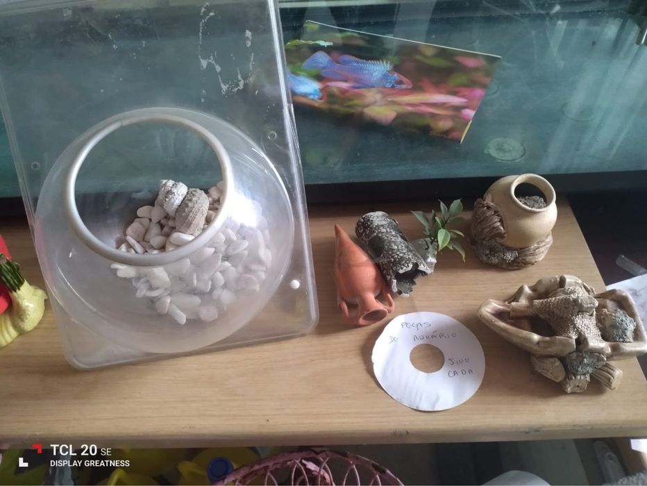 Peças para decoração de aquário