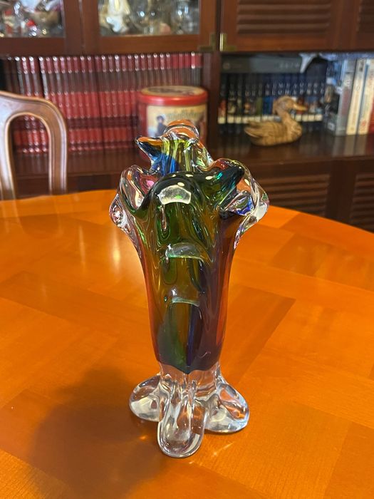 Vaso em Vidro de Murano — Técnica Sommerso Multicolor — Peça de Coleção