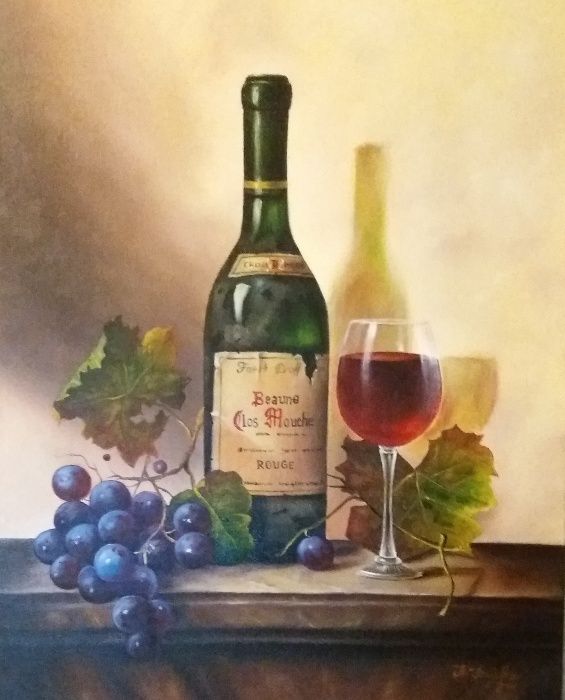 Картина маслом "Вино" ( прованс) серия "Осеннее настроение 2017"