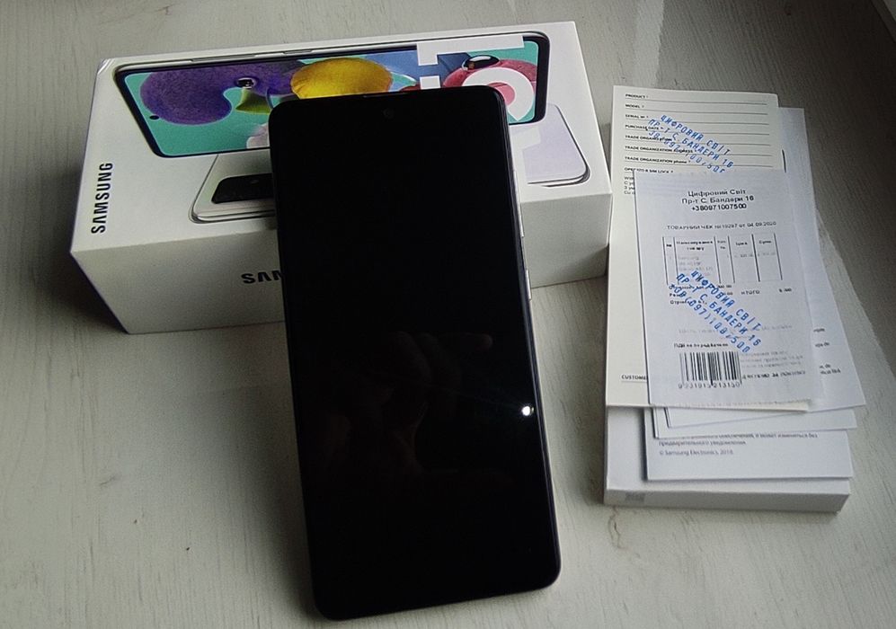 Телефон Samsung A51 4/64 gb. 6,5 дюймів, Super AMOLED екран, Білий.