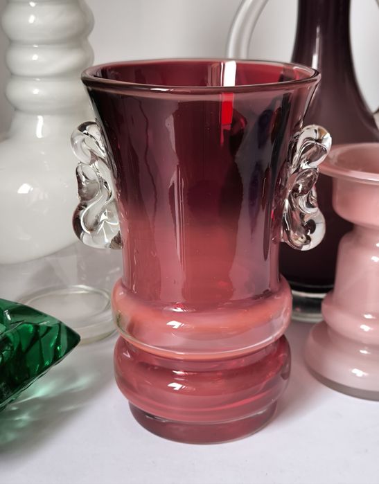 Wazon Tarnowiec piękne stare kolorowe szkło