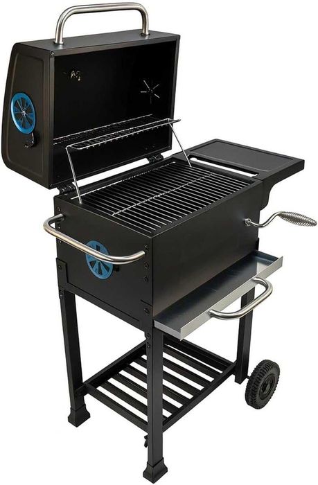 Churrasqueira a Carvão com Tampa e Termómetro 48 x 48 x 94 cm