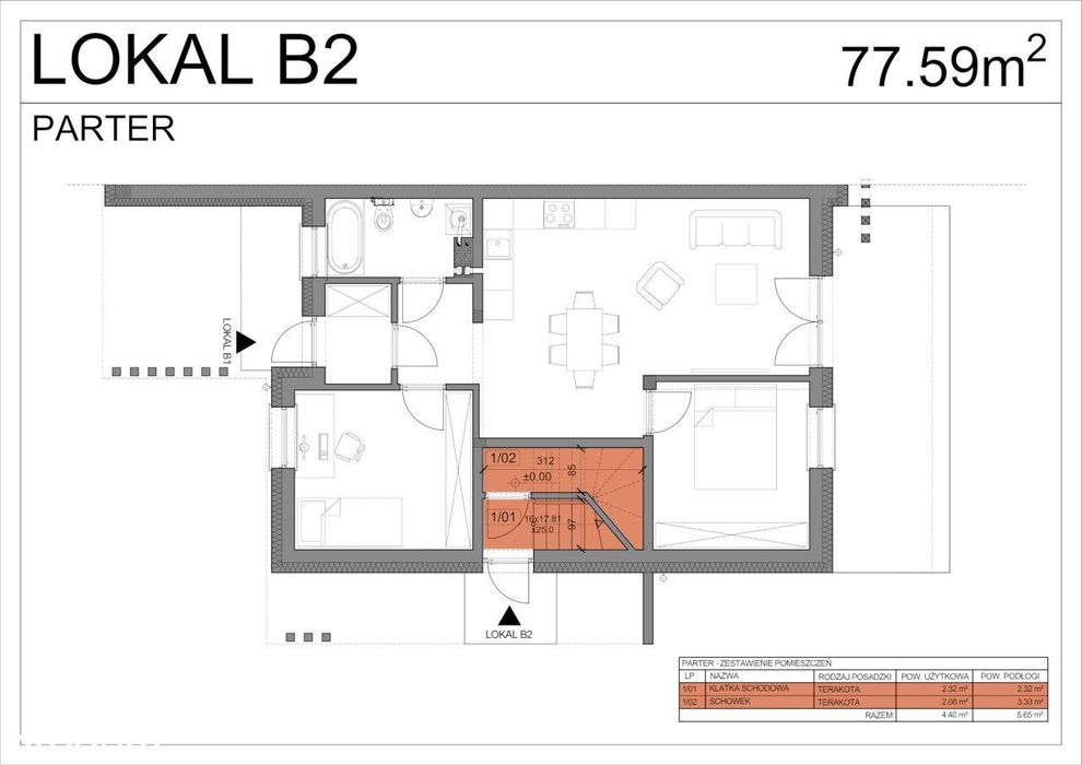 Mieszkanie - Tarnów - Krzyż - 77,59 m2