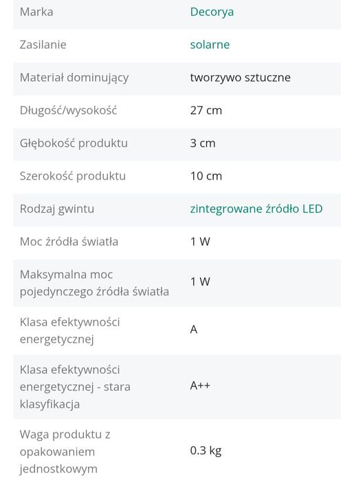 6x Kinkiet Lampka Solarna Ogrodowa Tarasowa AKRYL LED Góra Dół