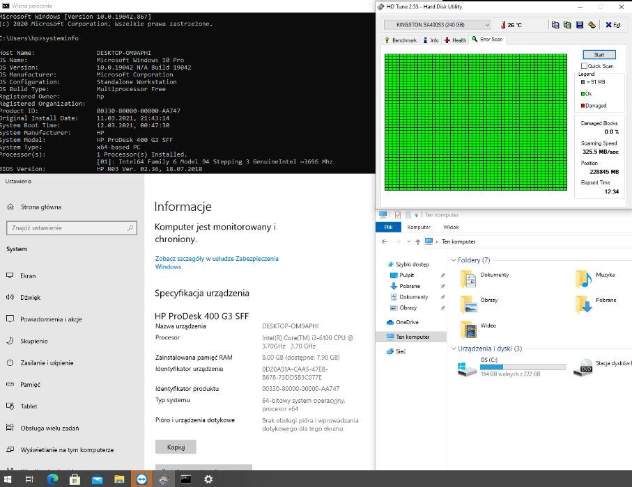 Komputer HP 400 G3 SFF - SSD, 8GB RAM, Windows 10 Pro