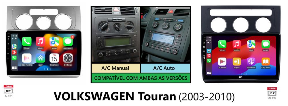 (NOVO) Rádio • 2DIN 10.1" • VW Touran • Android • [4+64GB] • Wifi GPS