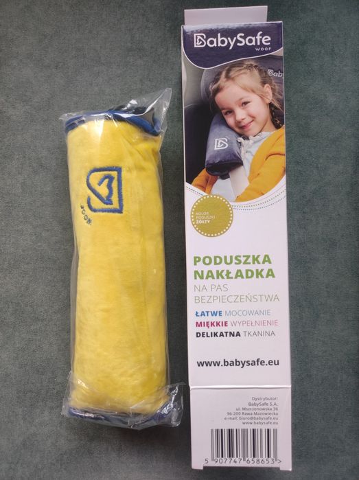 Poduszka nakładka na pas bezpieczeństwa Babysafe woof żółta
