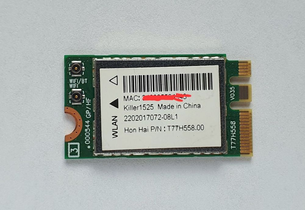 Karta WiFi Killer 1525 (802.11ac, 867 Mb/s) + Bluetooth 4.0 M.2 NGFF