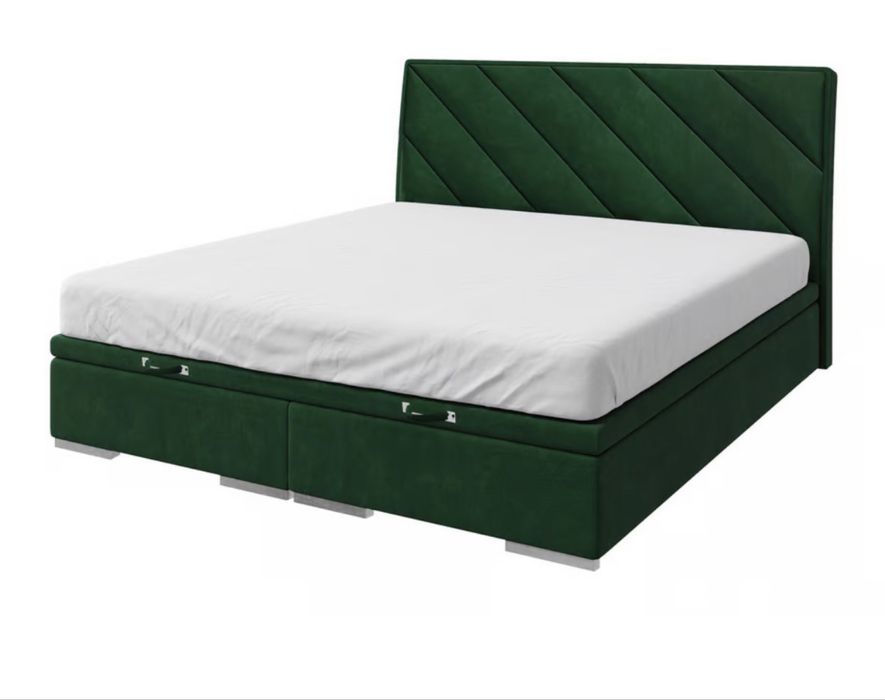 Nowe łóżko kontynentalne zielone Leonardo 180x200
