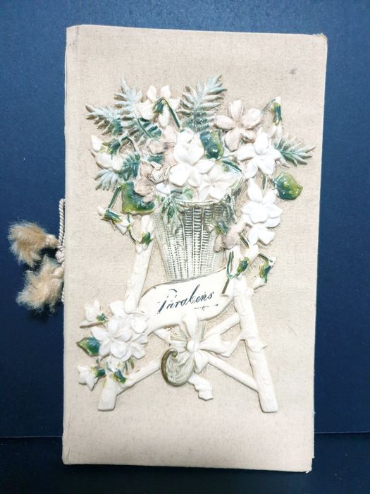 Conjunto de 2 antigas cartas de Parabéns dos anos 1900 e 1901