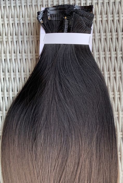 Premium Ultra włosy doczepiane, czarny / brąz / ombre /clip in.163.