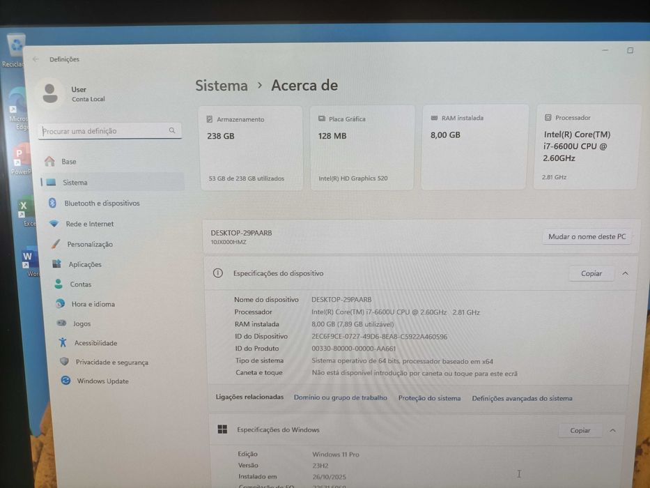 Lenovo ThinkCentre All-In-One  i7 SSD 240GB RAM 8GB Tela 24p Full HD