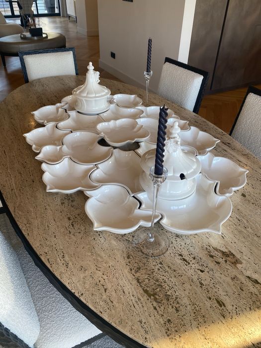 Conjunto de Travessas em Cerâmica Branca – 30+ Peças – Design Elegante