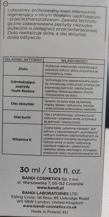 Bandi Professional - Gold Philosophy - peptydowy krem pod oczy, 30 ml