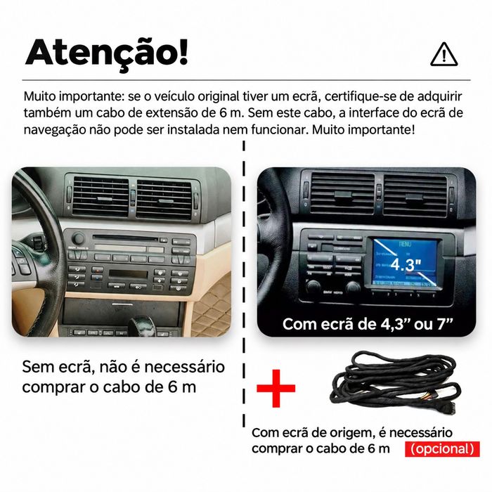 Rádio BMW Série 3 E46 7" 4/64GB CarPlay Android Auto GPS Bluetooth