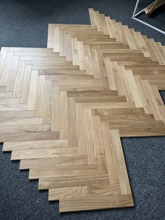 Podłoga Drewniana Jodełka Dąb Natur, 11x70x490mm,Olej UV x2, Od ręki