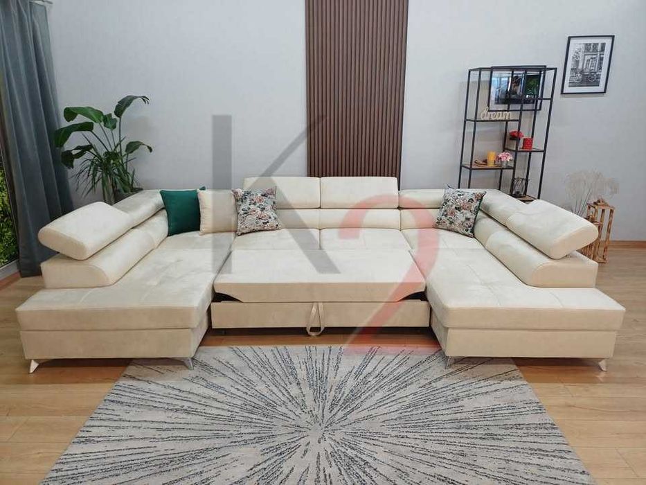 Narożnik MILANO U Kanapa Sofa z Funkcją spania USB DOSTAWA 3-7DNI