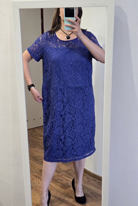 Elegancka koronkowa sukienka na wesele, chrzciny i inne okazje rozmiar 52