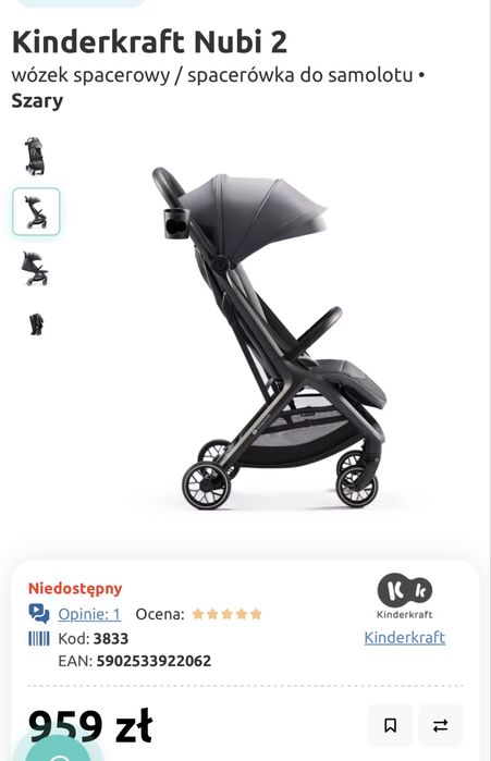 Wózek spacerowy Kinderkraft Nubi 2