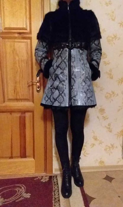 Шкіряна кожаная дубленка, натуральный мех, XS: 900 грн. - Шкіряні ...