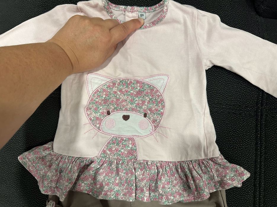 Calças + Camisola Rosa Gato (18M)
