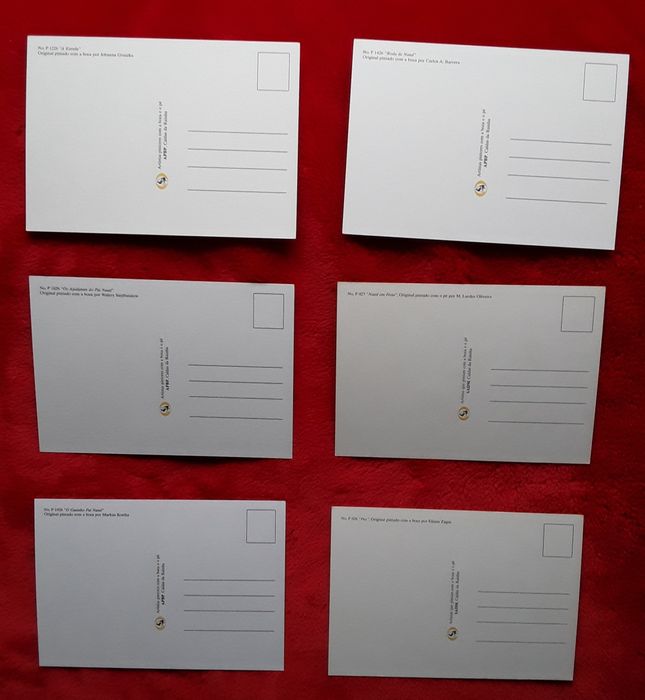 Conjunto de 6 postais de Natal, novos!