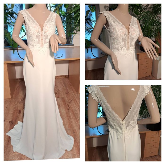 Suknia ślubna 38,rybka tren boho koronka weddingdress