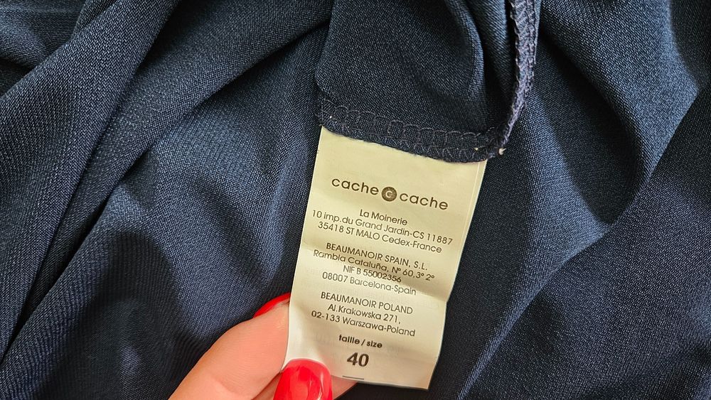 Sukienka Damska Na Ramiączkach Granatowa Cache Cache Rozmiar L