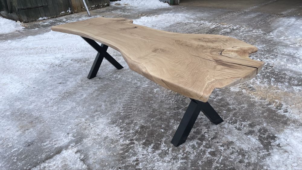 Stół dębowy, monolit 275x82/65/103