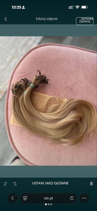 Włosy blond z kapsułkami keratyny