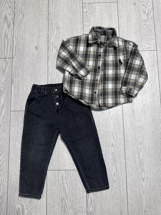 Штани Zara на флісі і рубашка тепла, 98-104