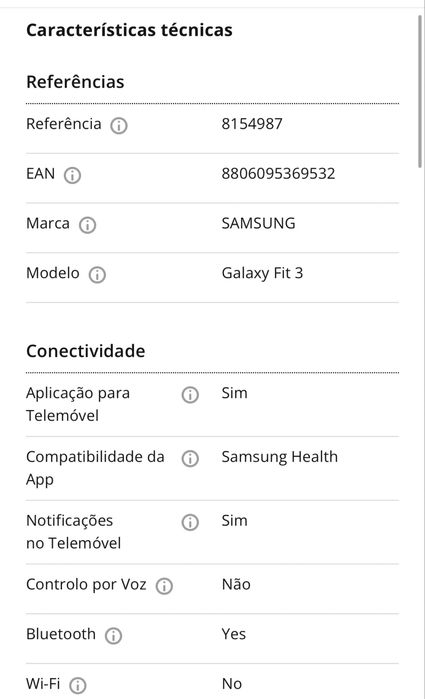 Galaxy Fit 3 em caixa a estrear