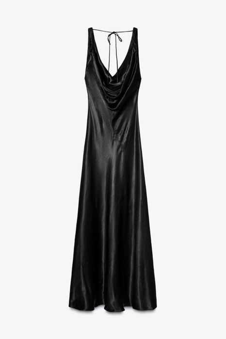 Довга атласна сукня zara s