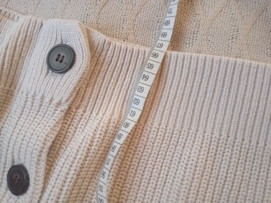 Primark M bawełniany beżowy kardigan ecru