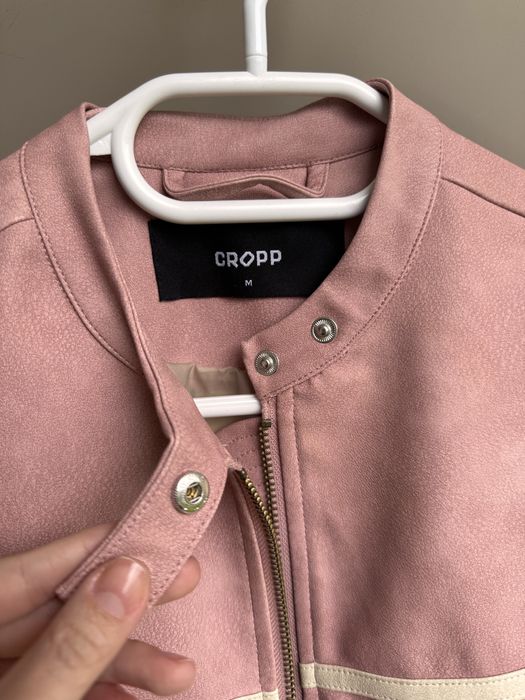 Шкірянка Рожева  куртка crop