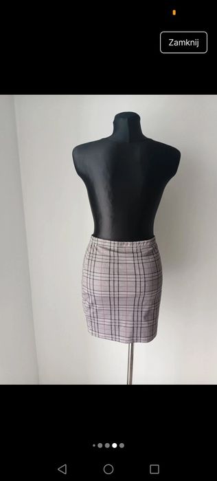 Spódnica krótka kratka pepitka czarna Basic coguette ołówkowa