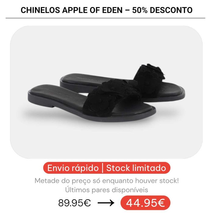 50% Desconto - Chinelo Apple of Eden Shoes
