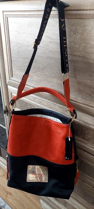 Nowa torebka Massimo Conti z metką czarny czerwony