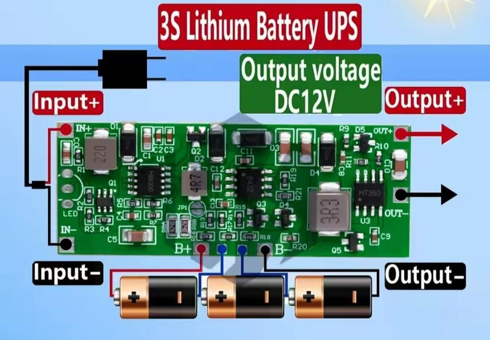 Плата для UPS та ДБЖ 12В 36Вт під Li-ion акумулятори