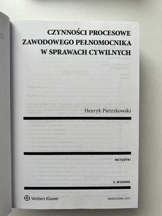 Czynności procesowe zawodowego pełnom w spr cywilnych H. Pietrzykowski
