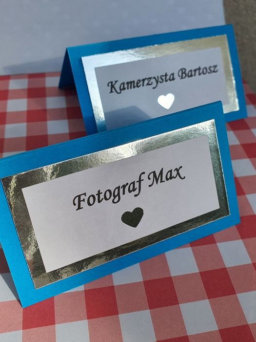 Winietki zlote srebrne lustro niebieskie, kolorystyka dowolna