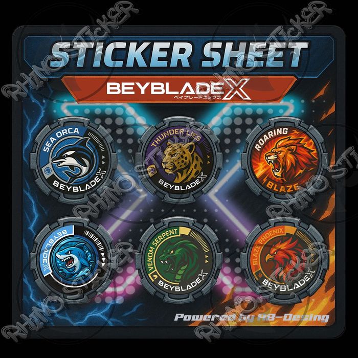 Autocolantes Personalizados Beyblade (Gear Chip 16mm) - 6un.