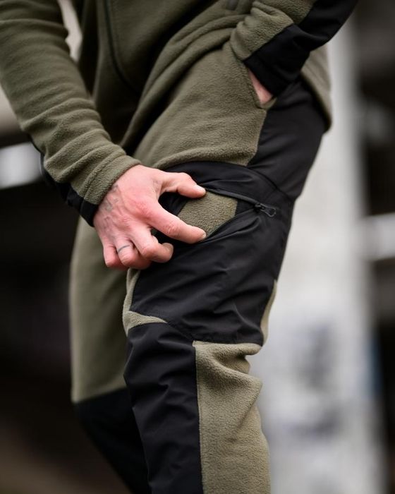 Флісовий спортивний тактичний костюм TARANTUL oliva/black мілітар олив