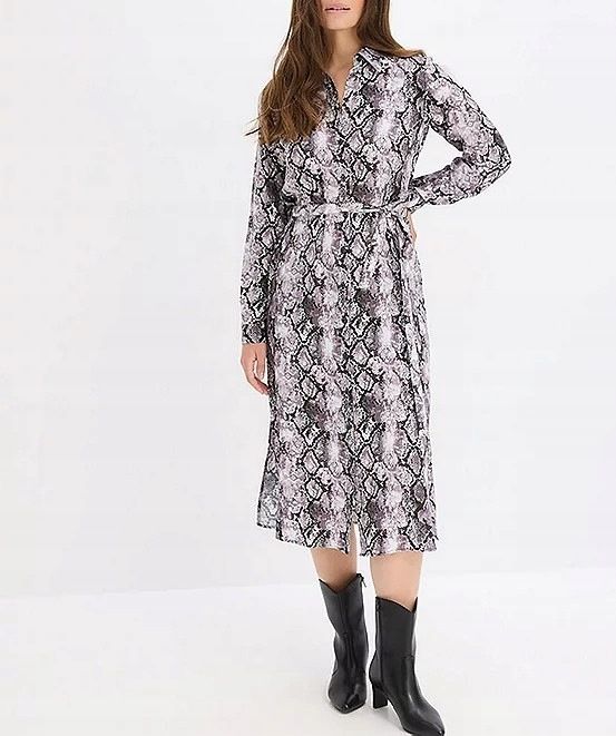 B.P.C wzorzysta sukienka koszulowa midi r.40