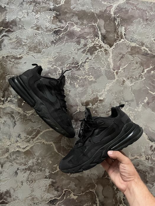 Nike Air Max 270 React Black Кроссовки Найк реакт аирмакс drip drill black черные