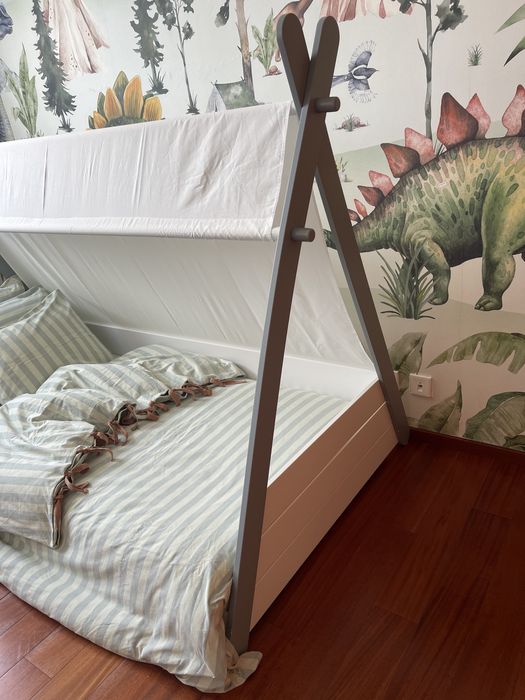 Cama Tipi de criança com estrado e colchão, SIFFROY