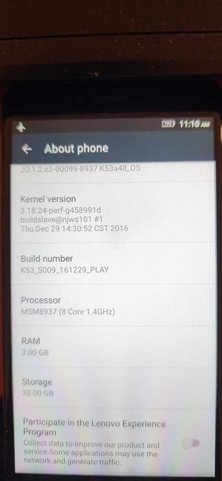 Smartfon Lenovo K6 Note (model K53a48) – stan bdb, w pełni sprawny